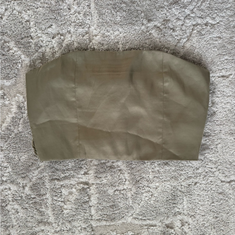 Olive Green Strapless Top